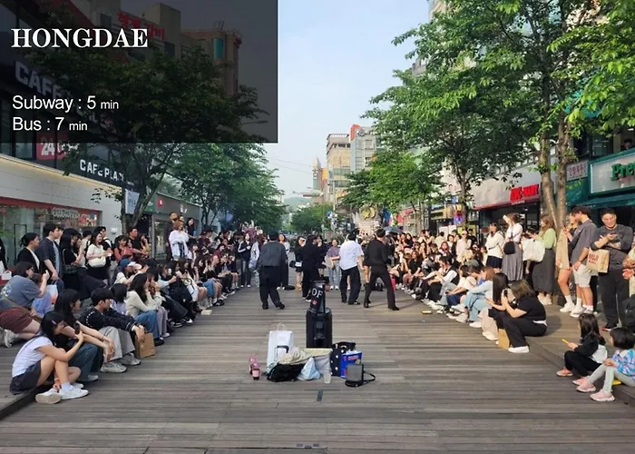 アパート 여름특가! Jinstayㅣ합정역, 한강 10분ㅣ홍대, 연남, 명동, 광화문ㅣ공항버스직행ㅣ케이팝콘서트ㅣ무료짐보관 *